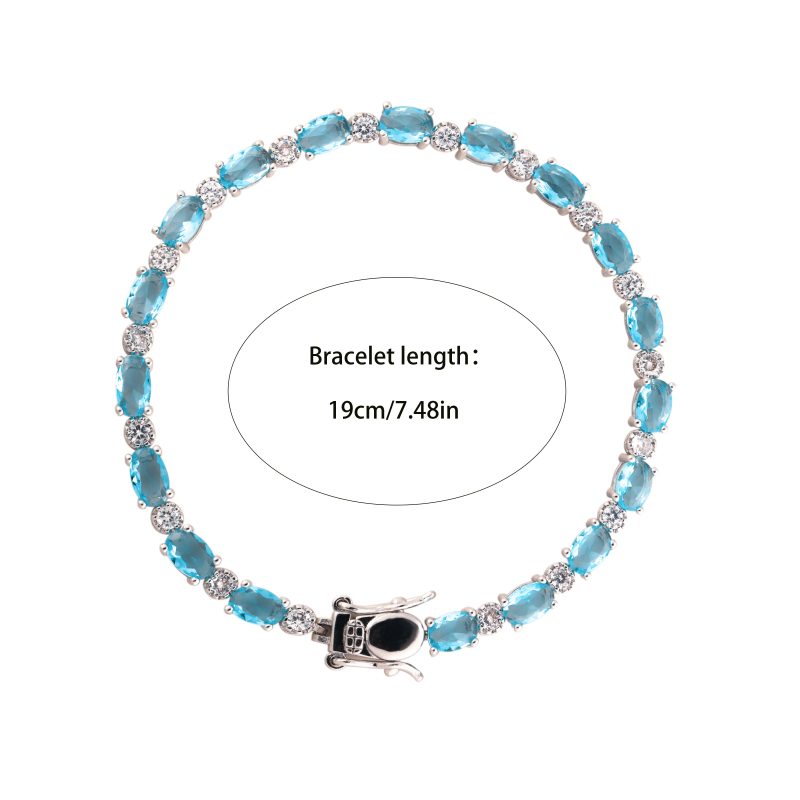 Silvery Sea Moissanite Box Tennis Chain Bracelet, Women's Bracelet, Jewelry Gift for Women, Gift for Girlfriend, Anniversary Gift, Holiday Gift, Easter Gift, Wedding Gift with Exquisite Gift Box - Image 4