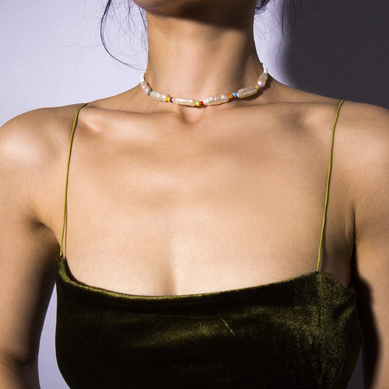 Geometric Pearl Necklace - Image 4