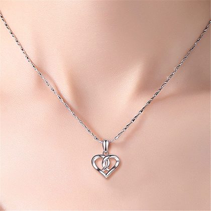 Heart Pendant Necklace Girls Clavicle Chain