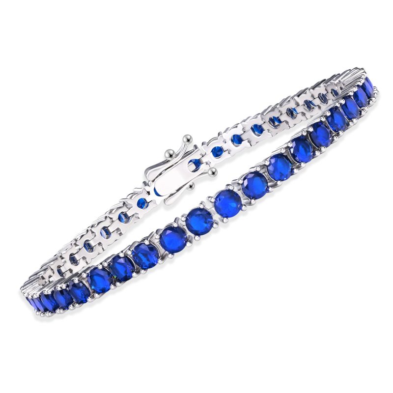925 Silver, Artificially Synthesized Created-Sapphire Women's Bracelet, Containing 7g Silver, with A Deep Blue Artistic Atmosphere, The Best Gift for Daily Wear, Comes with An Exquisite Gift Box - Image 6