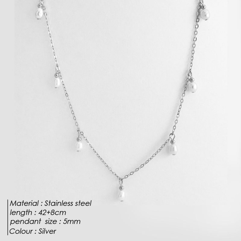 Oval Pearl  Pearl Tassel Necklace - Image 3