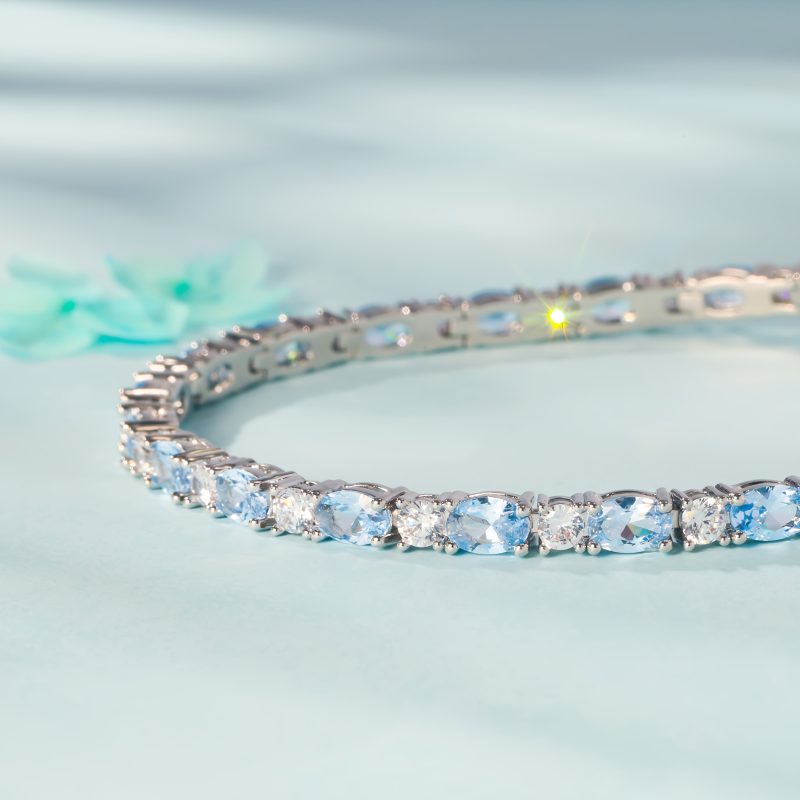 Silvery Sea Moissanite Box Tennis Chain Bracelet, Women's Bracelet, Jewelry Gift for Women, Gift for Girlfriend, Anniversary Gift, Holiday Gift, Easter Gift, Wedding Gift with Exquisite Gift Box - Image 6