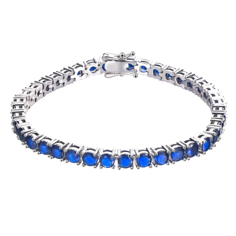 925 Silver, Artificially Synthesized Created-Sapphire Women's Bracelet, Containing 7g Silver, with A Deep Blue Artistic Atmosphere, The Best Gift for Daily Wear, Comes with An Exquisite Gift Box - Image 3