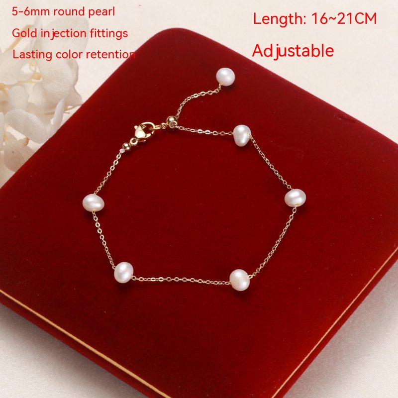 Girls Fashion Freshwater Pearl White Bracelet Ornament - Image 5