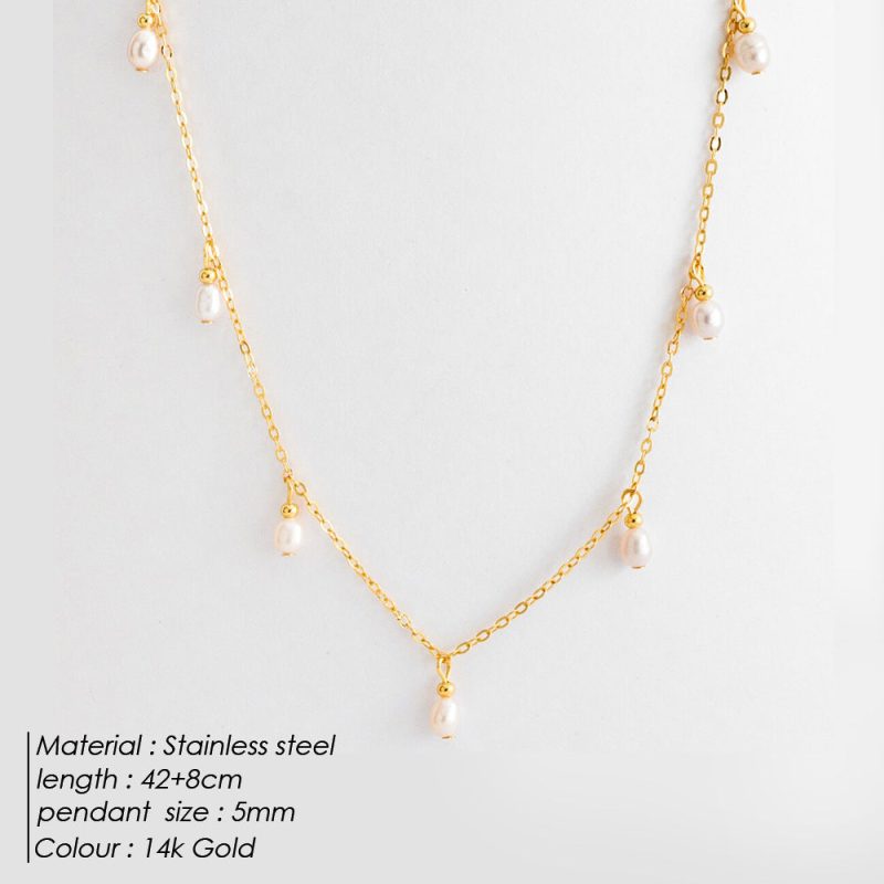 Oval Pearl  Pearl Tassel Necklace - Image 4