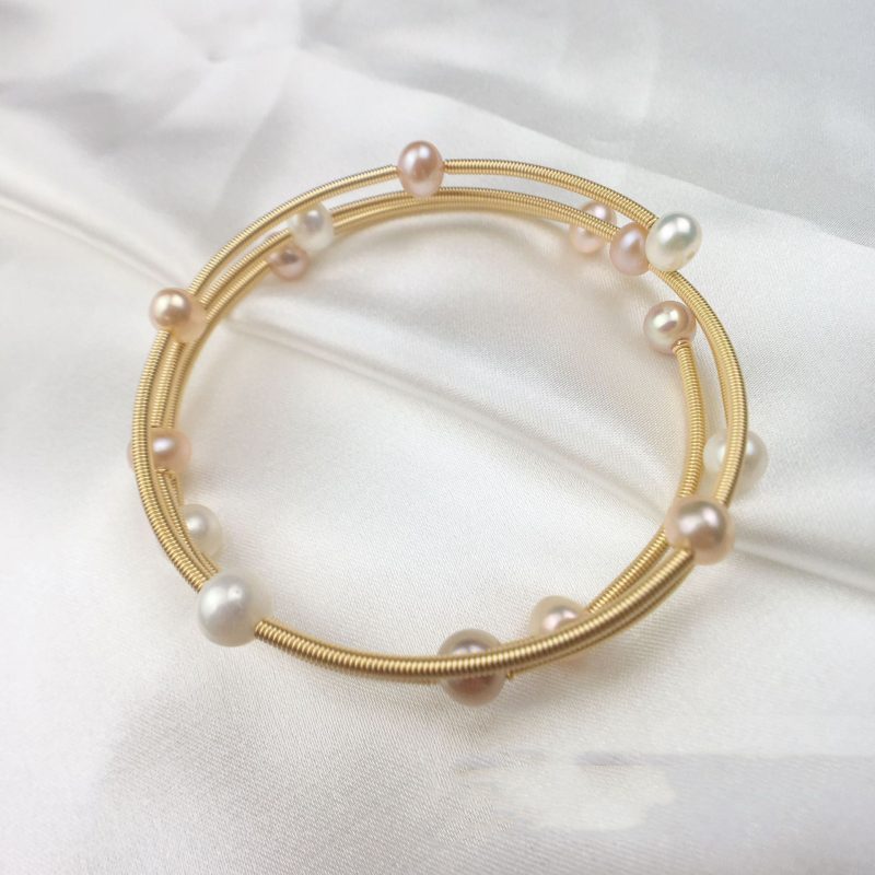 Girls' Colorful Pearl Three Circle Bracelet - Image 4