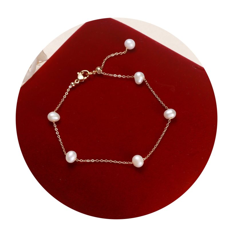 Girls Fashion Freshwater Pearl White Bracelet Ornament - Image 3