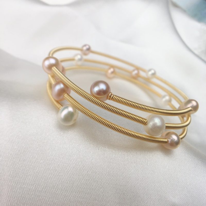 Girls' Colorful Pearl Three Circle Bracelet - Image 5