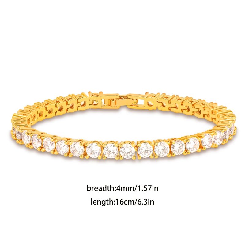 925 Sterling Silver Golden Synthetic Zirconia Women'S Bracelet, Charming Women'S Jewelry, Charming Accessories, High-quality Designer Products For Weddings, Banquets, And Parties, Essential Fashion Items For, And Comes With Exquisite Gift Box - Image 5